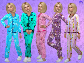 Sims 4 — Disney Characters Children's Pajamas by MeuryVidal — Character pajamas for your little girl to have a great
