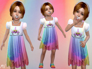 Sims 4 — Unicorn Dress by MeuryVidal — beautiful unicorn dress, to be used at parties or day to day.