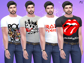 Sims 4 — Rock Bands Shirts by MeuryVidal — T-shirt for rock lovers.