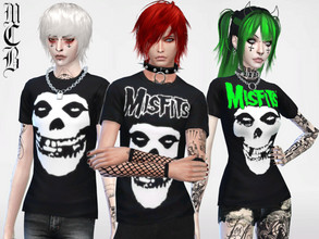 Sims 4 — Guys Misfits T-Shirts by MaruChanBe2 — Three Misfits band shirts for your guy sims (or why not also for girls?).