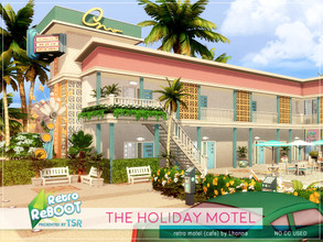 Sims 4 — Retro ReBOOT - The Holiday Motel by Lhonna — Large retro-styled motel functioning as a cafe (but it can be