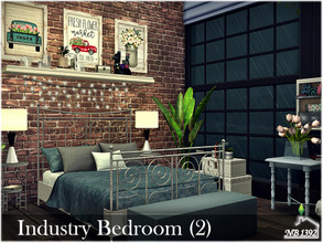 Sims 4 — Industry Bedroom (2) by nobody13922 — An industiral bedroom with bright furniture. Cozy and lovely. Size: 6x6