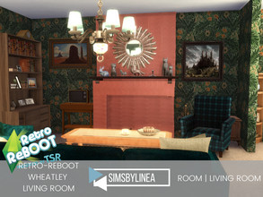 Sims 4 — Retro ReBOOT - Wheatley Living Room - The Queen's Gambit by SIMSBYLINEA — The Wheatley's living room from the