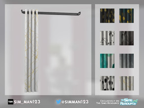 Sims 4 — Left - Modern Recolors - Barclay Curtain by sim_man123 — A set of 8 modern print recolors for my Barclay