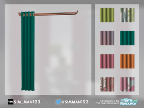Sims 4 — Left - Tropical Recolors - Barclay Curtain by sim_man123 — A set of 8 tropical-themed prints for my Barclay