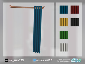 Sims 4 — Right - Solid Colors - Barclay Curtains by sim_man123 — A set of 6 basic solid recolors for my Barclay Curtains.