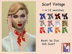 Sims 4 — ws Scarf Silk Vintage RC by watersim44 — A new accessories - Scarf Its a standalone recolor of Jius and you will
