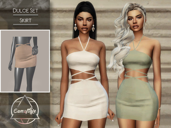 Sims 4 — CAMUFLAJE - Dulce Set (Skirt) by Camuflaje — ** Part of a set ** * New mesh * Compatible with the base game * HQ