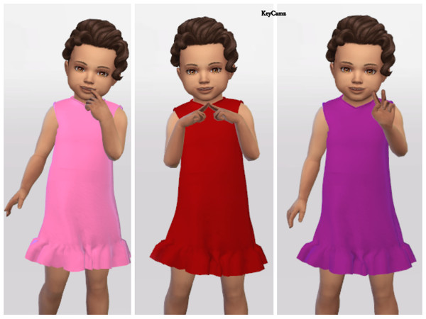 Sims 4 — KeyCamz Toddler Dress 0325 by ErinAOK — Toddler Sleeveless Dress 9 Swatches