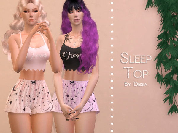 Sims 4 — Sleep Top by Dissia — Sleep Top 10 swatches
