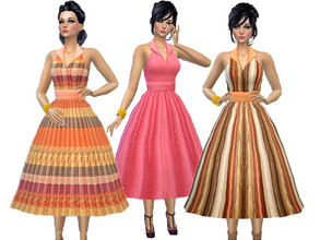 Sims 4 — Retro boot 50 s halterneck dress by TrudieOpp — Retro boot 50 s halterneck dress in 6 colors