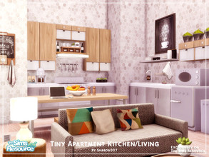 Sims 4 — Tiny Apartment Kitchen/Living Room by sharon337 — This is a Room Build 7 x 5 Room $12,930 Please make sure you