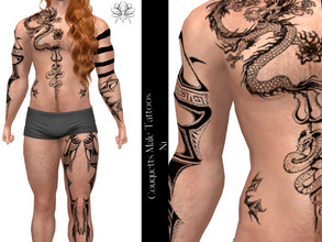 Sims 4 — Male Tattoo  N1 by couquett — Hi, there are some tattoo that i make die your male sims , i hope you like it and