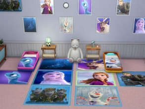 Sims 4 — Set Frozen 2 by julimo2 — Frozen 2 set includes - Two toddler beds - Eight Rugs - Eight Painting with Mood