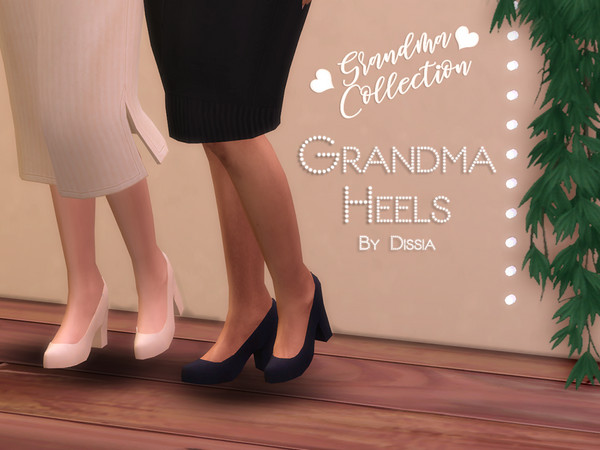Sims 4 — Grandma Heels - Grandma Collection by Dissia — Grandma Heels 20 swatches Part of my Grandma Collection - check