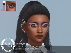 Sims 4 — Fae Eyeliner - Networksims by networksims — A thin eyeliner with a butterfly design, in 6 colour options.