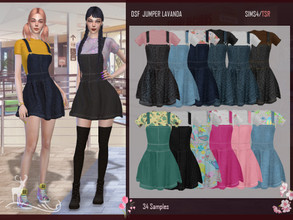Sims 4 — DSF OUTFIT JUMPER LAVANDA by DanSimsFantasy — This jumper with skirt have shorts underneath, the texture of this