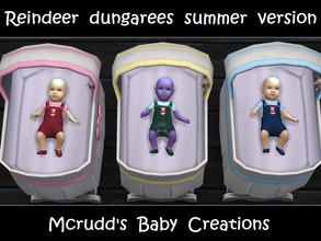 Sims 4 — Reindeer dungarees summer version by mcrudd — All of your little babies will wear the Reindeer dungarees summer