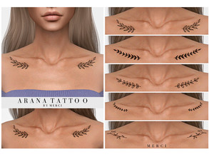 Sims 4 — -Patreon- Arana Tattoo by -Merci- — Arana Tattoo comes with 5 different swatches. HQ mod compatible. Unisex,