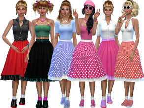 Sims 4 — RetroReboot Teenage rock and roll skirt by TrudieOpp — Teenage rock and roll skirt of the 80s in 6 colors They