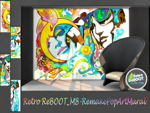 Sims 4 — Retro ReBOOT_MB-RemakePopArtMural by matomibotaki — Retro ReBOOT_MB-RemakePopArtMural., the 70s live, Pop Art