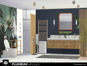 Sims 4 — Plumbum Bathroom by wondymoon — Plumbum Bathroom! Have fun! - Set Contains * Sink * Wall Mirror * Wall Lamp *