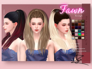 Sims 4 — Fawn hairstyle_Zy by _zy — Fawn Hairstyle New Mesh 24 colors All lods HQ compatible Hats compatible