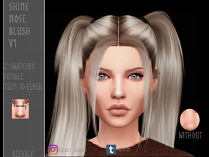 Sims 4 — Shine Nose Blush V1 by Reevaly — 2 Swatches. Teen to Elder. Female. Base Game compatible. Please do not