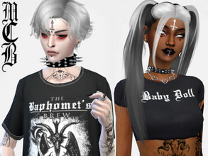 Sims 4 — Upside Down Cross Face Tattoo by MaruChanBe2 — Upside down cross tattoo for forehead. White and black