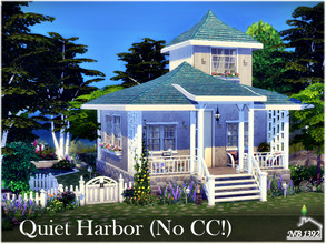 Sims 4 — Quiet Harbor (No CC!) by nobody13922 — A small, cozy and beautiful house, with a garden and a small swimming