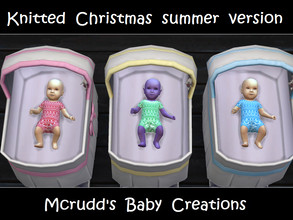 Sims 4 — Knitted Christmas summer version by mcrudd — All of your babies will wear the little knitted Christmas summer