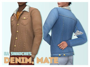 Sims 4 — [Soli] GP07 Denim, Mate Jacket by Solistair — Male Top Base Game Compatible All LODs Custom Catalog Icon