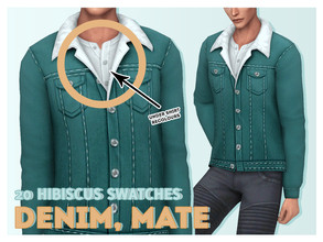 Sims 4 — [Soli] GP07 Denim, Mate Shirt Recolours (Hibiscus) by Solistair — Item for recolouring the shirt worn with the