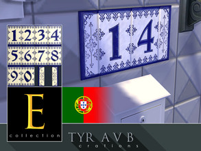 Sims 4 — Azulejos House Numbers (Not a Decal) by TyrAVB — Sometimes within my E-collection (a selection of rare and
