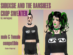 Sims 4 — SIOUXSIE AND THE BANSHEES Crop Sweater by necrogypsy — Show love for the Queen of Goth Rock with this cropped