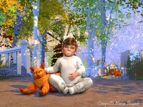 Sims 4 — Merlin (PosePack) by couquett — Hi Little swetties, this a swett posepack for your sims babys and your cats , I
