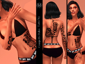 Sims 4 —  Dallas Tattoo by couquett — Hi guys this a tattoo that i make, for your female sims, i hope you like it and