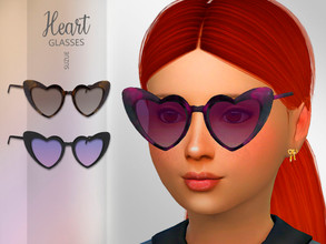 Sims 4 — Heart Glasses Child  by Suzue — -New Mesh (Suzue) -8 Swatches -For Female and Male (Child) -HQ Compatible