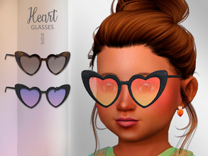 Sims 4 — Heart Glasses Toddler  by Suzue — -New Mesh (Suzue) -8 Swatches -For Female and Male (Toddler) -HQ Compatible