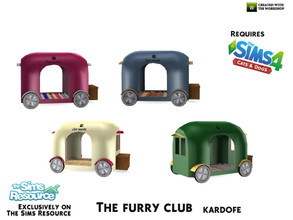 Sims 4 — kardofe_The furry club_Caravan by kardofe — Small pet bed in the shape of a small caravan, in four colour