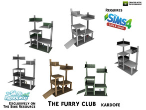 Sims 4 — kardofe_The furry club_Cat tree by kardofe — Fun cat activity tree in six colour options 