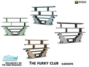 Sims 4 — kardofe_The furry club_shelf by kardofe — Shelf, formed by the silhouette of two dogs holding a series of