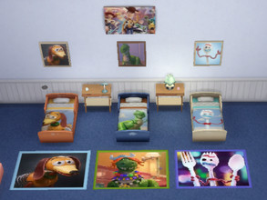 Sims 4 — First Set Toy Story by julimo2 — Toy Story Set includes - Three Bed Toddler - Three Paintings - Three Rugs