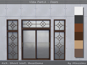 Sims 4 — Vista Door Short V1 by Mincsims — for short wall 6 swatches a part of Vista Set