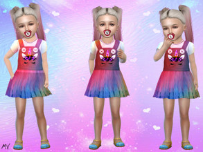 Sims 4 — Rainbow Dress by MeuryVidal — A little dress for your baby to go to fun parties.
