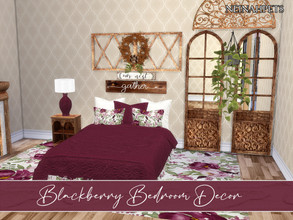 Sims 4 — Blackberry Bedroom Decor {Mesh Required} by neinahpets — A decor collection recolor that matches the blackberry