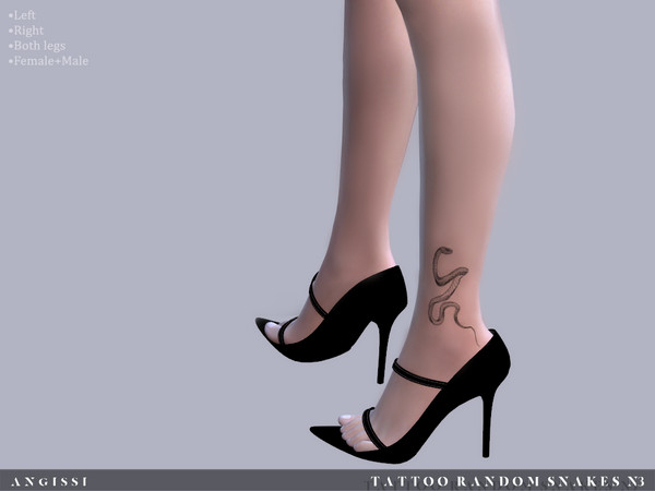 Sims 4 — Tattoo-Random Snakes n3 by ANGISSI — *3 black options (right,left,both legs) *HQ compatible *FEMALE+MALE *Works