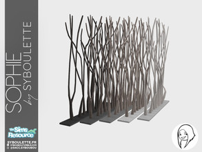 Sims 4 — Sophie - Branches Room Divider by Syboubou — Dry wood branches assembled in a minimalist and organic room