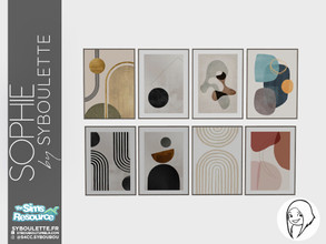 Sims 4 — Sophie - Wall art by Syboubou — This is a collection of graphic design wall art with minimalist and geometric