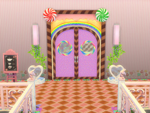Sims 4 — Fancy Candy Door (Get Famous) by Reitanna — This door is not made of candy, it's just made to look like it is,